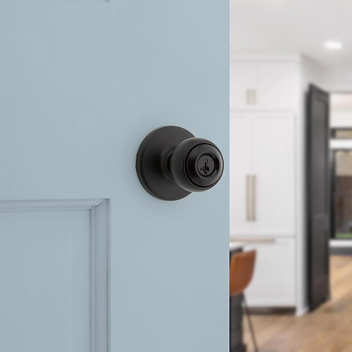 Kwikset - 94002-978 - Polo Traditional Matte Black Keyed Entry Door Knob 1-3/4 In.