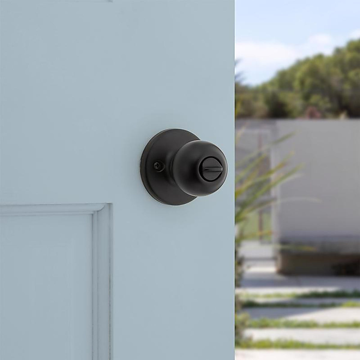 Kwikset - 94002-978 - Polo Traditional Matte Black Keyed Entry Door Knob 1-3/4 In.