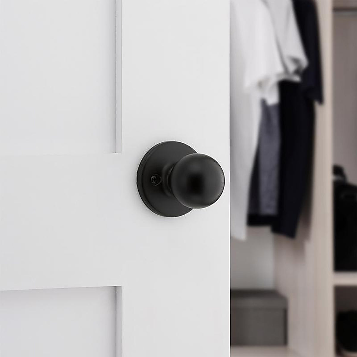 Kwikset - 94880-631 - Polo Matte Black Passage Knob 1-3/4 In.