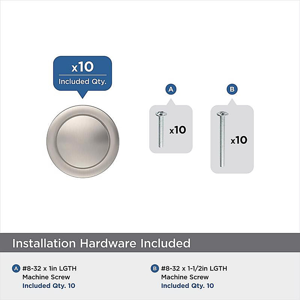 Amerock - BP37025G10 - Everyday Basics Loop Round Cabinet Knob 1-3/16 In. D 1 In. Satin Nickel 1 Pack
