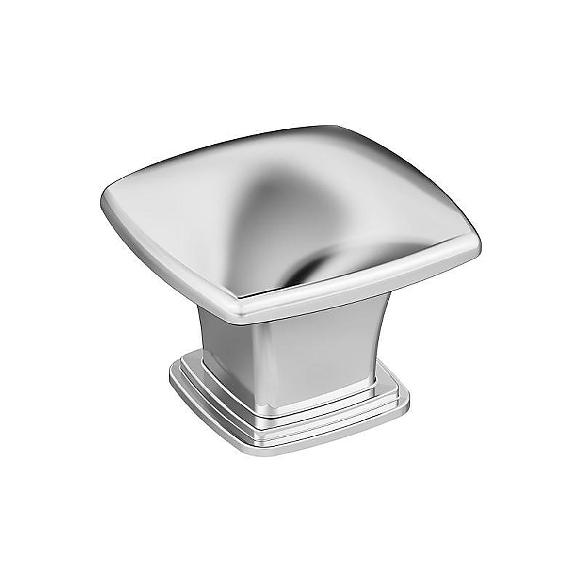 Amerock - BP3702026 - Everyday Basics Garfield Square Cabinet Knob 1-3/16 In. D 1 In. Polished Chrome 1 Pack