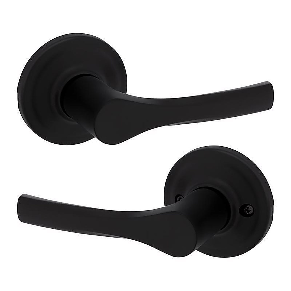 Kwikset - 92001-627 - Matte Black Passage Lever Right or Left Handed