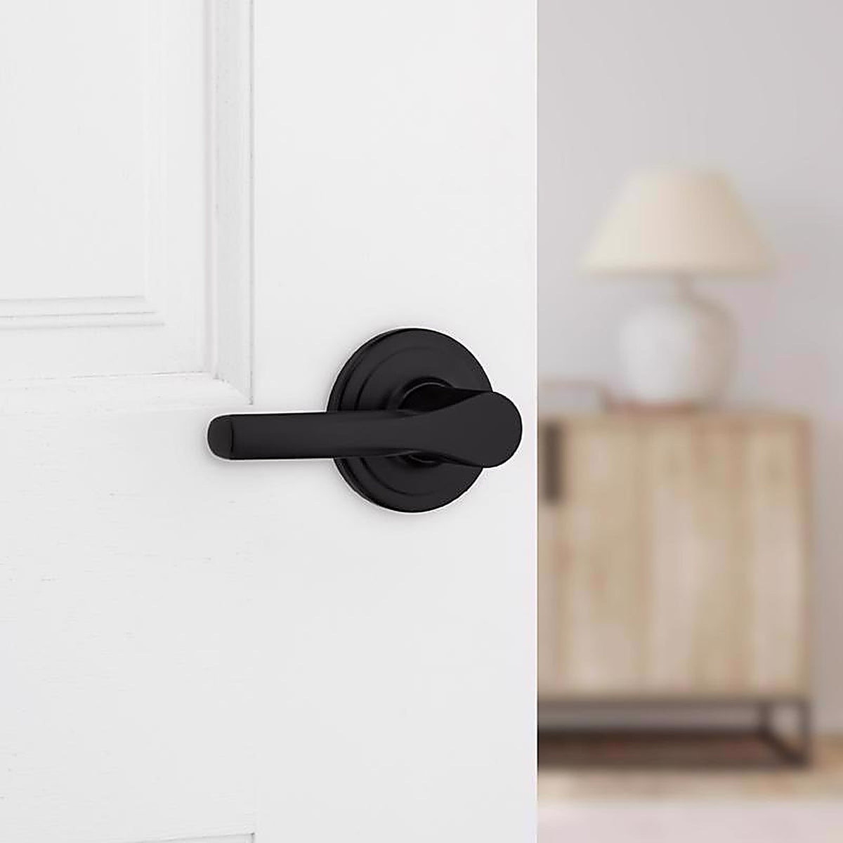 Kwikset - 92001-627 - Matte Black Passage Lever Right or Left Handed