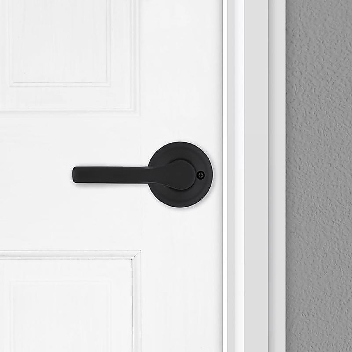 Kwikset - 92001-627 - Matte Black Passage Lever Right or Left Handed
