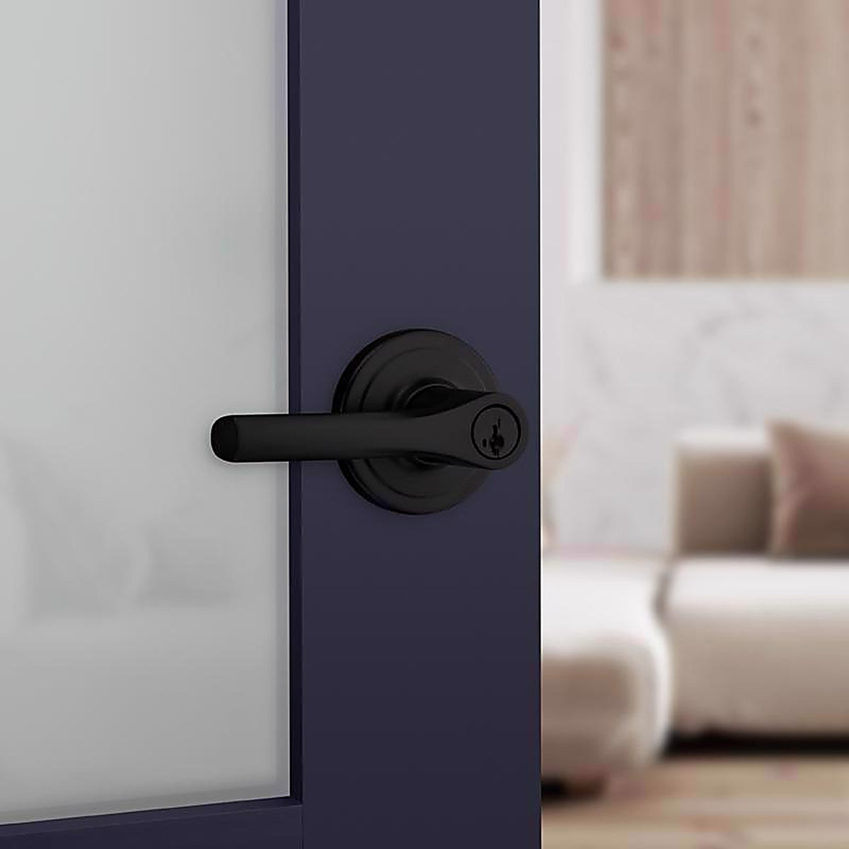 Kwikset - 94050-705 - Smartkey Security Matte Black Keyed Entry Lever Kw1 1-3/4 In.