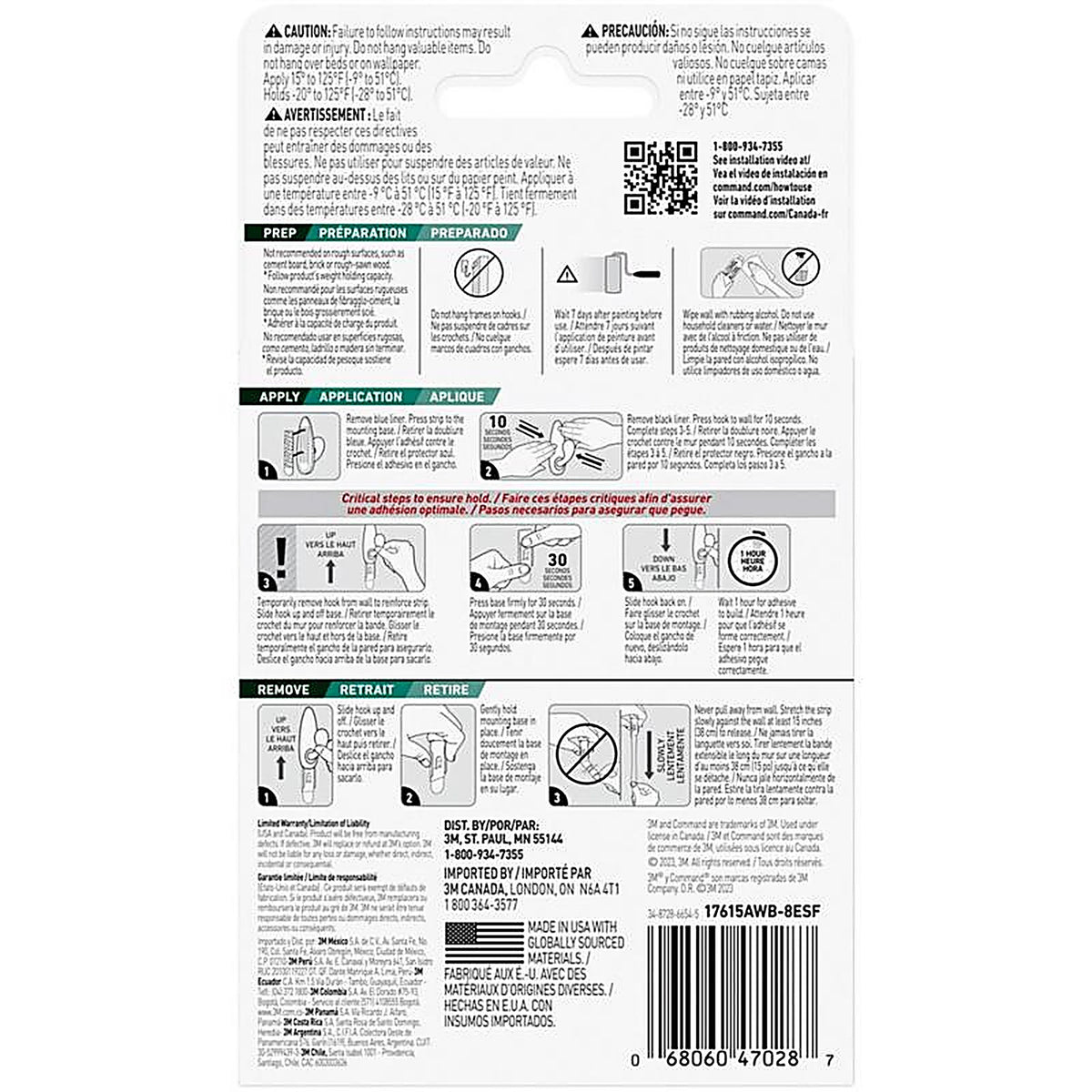 Command - 17615AWB-8ESF - Assorted Foam Refill Strips 8 Pack