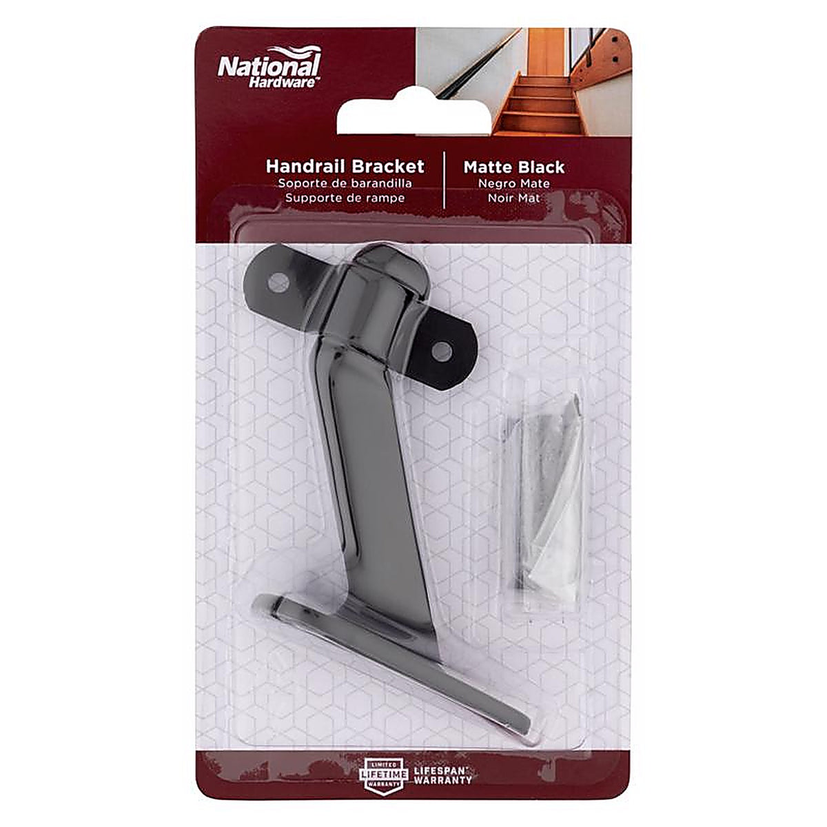 National Hardware - N830-590 - Black Steel Handrail Bracket