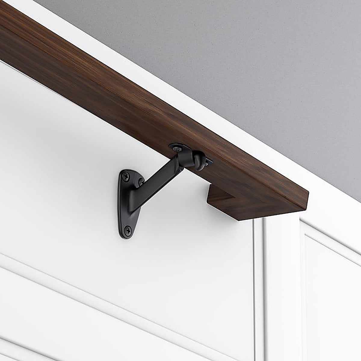National Hardware - N830-591 - Black Zinc Die Cast w/Steel Strap Handrail Bracket