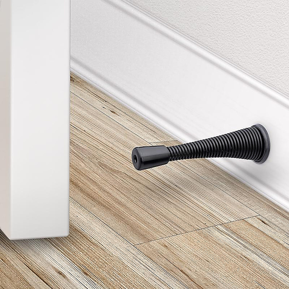 National Hardware - N830-581 - Steel Matte Black Spring Door Stop Mounts to Wall 0.87 In.
