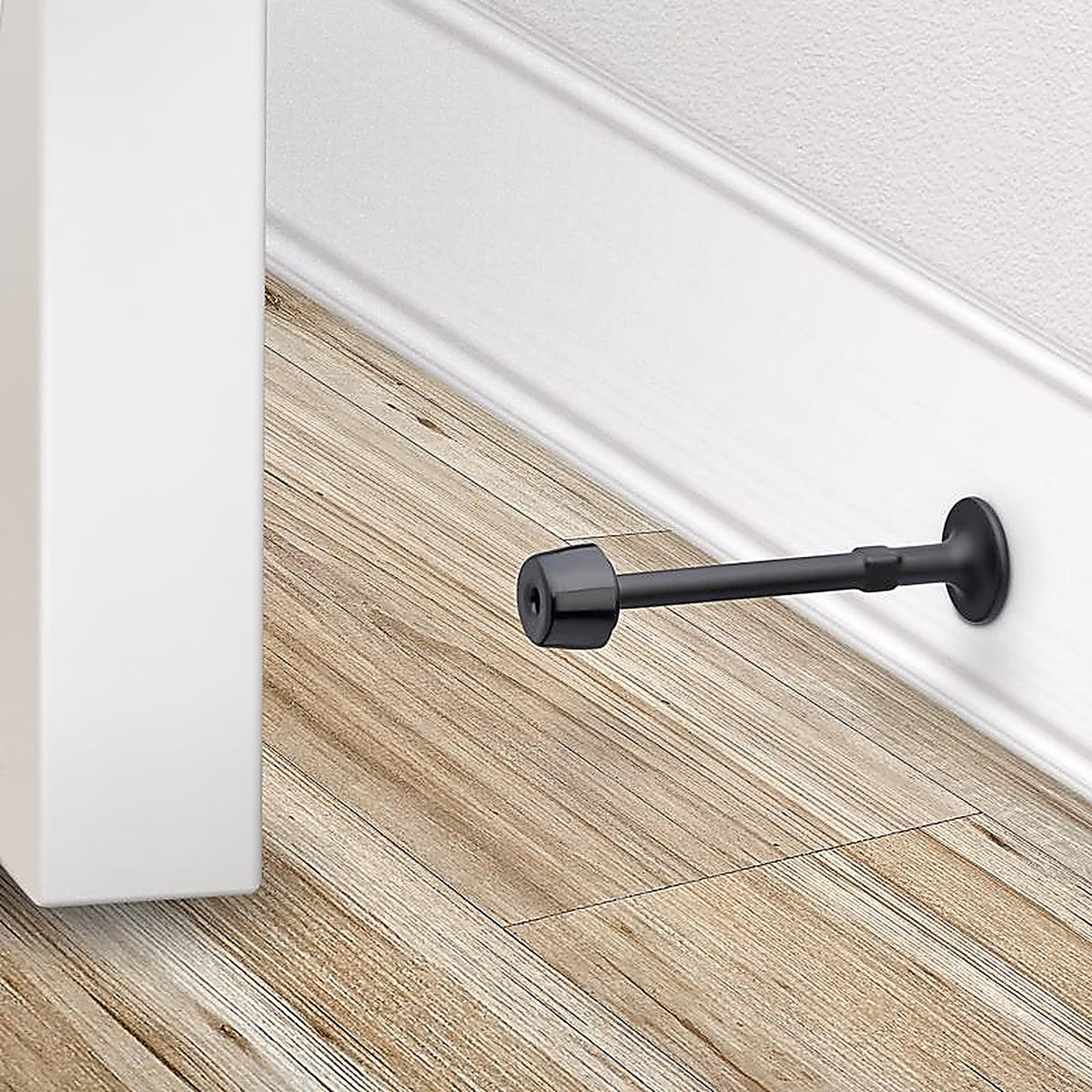 National Hardware - N830-583 - Zinc Matte Black Rigid Door Stop Mounts to Wall .827 In.