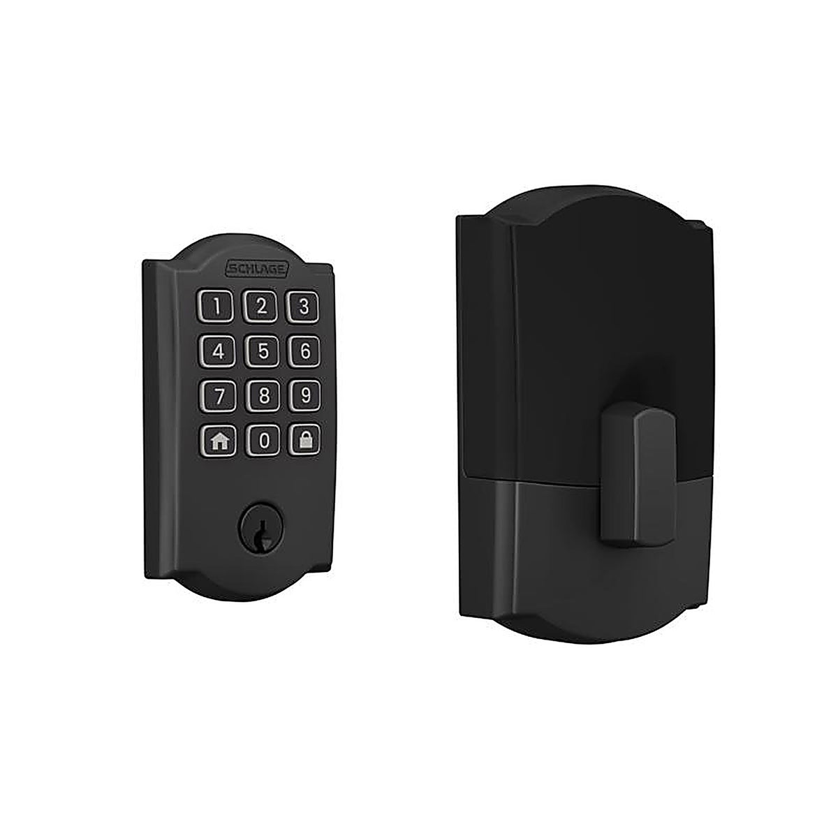 Schlage - BE459WBVCAM622 - Arrive Matte Black Steel Wi-Fi Deadbolt with Camelot Trim