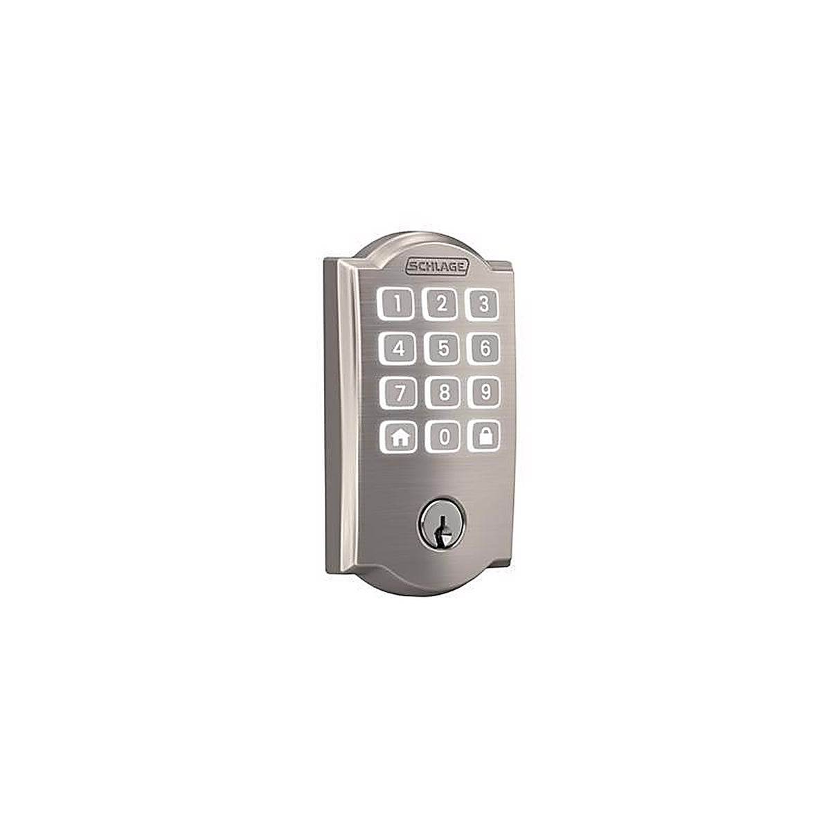 Schlage - BE459WBVCAM619 - Arrive Satin Nickel Steel Wi-Fi Deadbolt with Camelot Trim