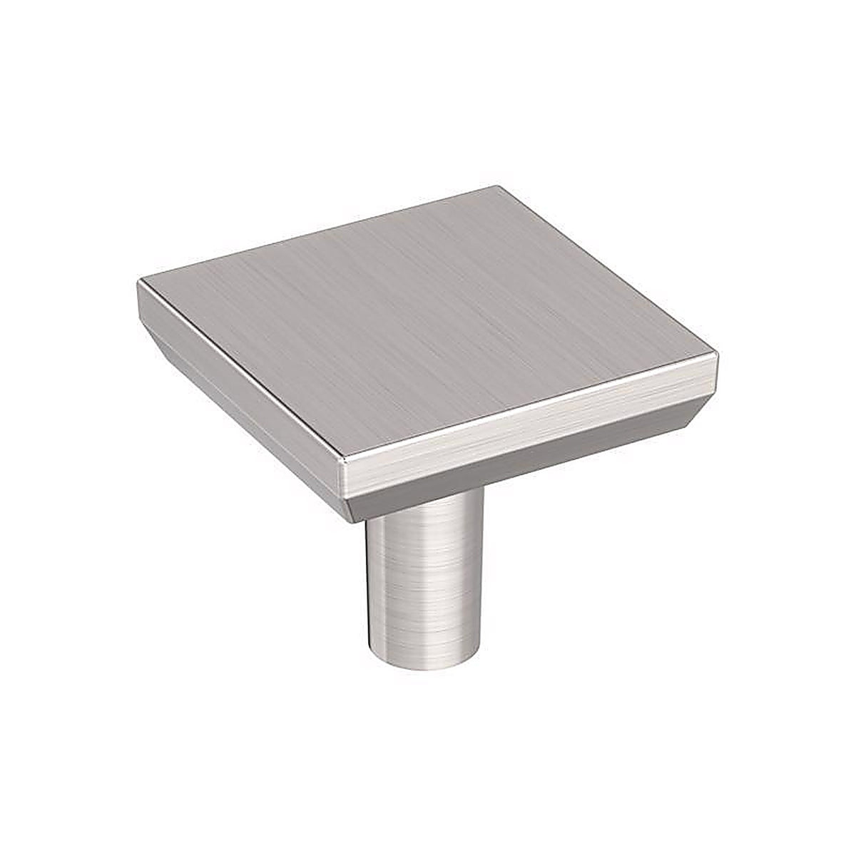 Amerock - BP37028G10 - Chamfered Edge Contemporary Square Cabinet Knob 1 In. Satin Nickel 1 Pack