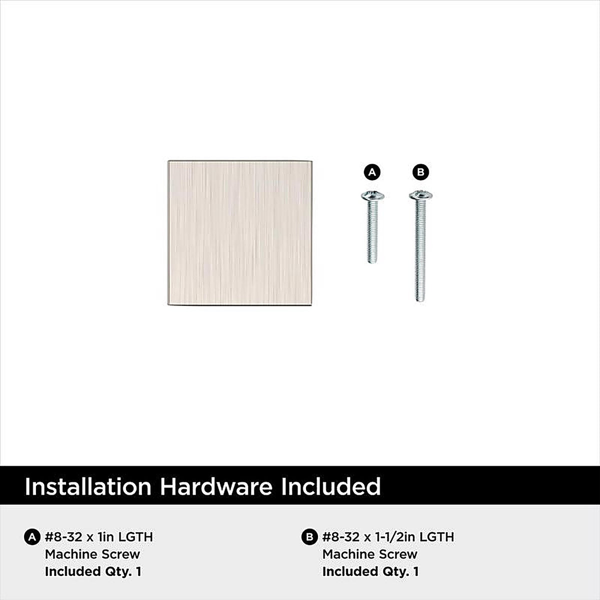 Amerock - BP37028G10 - Chamfered Edge Contemporary Square Cabinet Knob 1 In. Satin Nickel 1 Pack