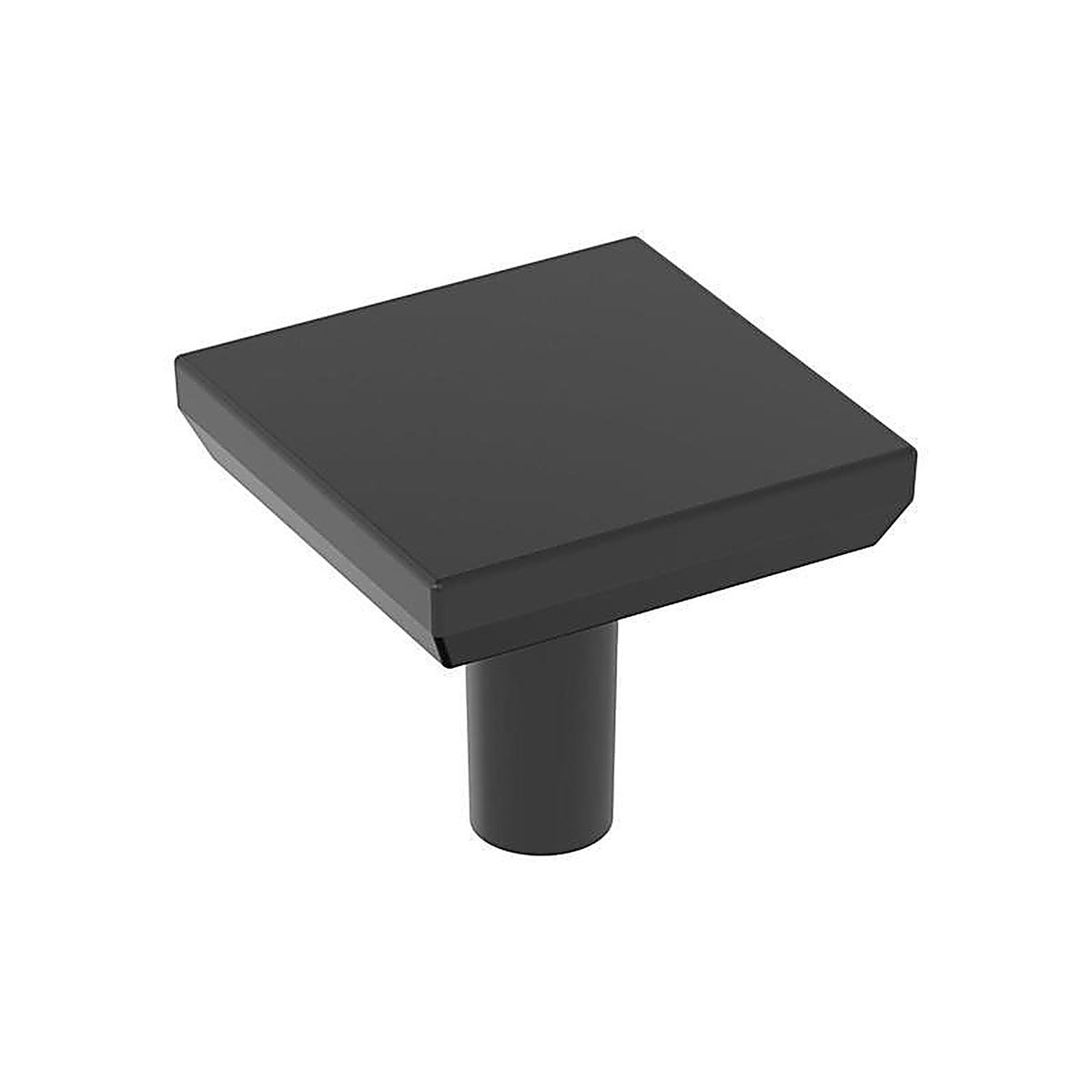Amerock - BP37028MB - Chamfered Edge Contemporary Square Cabinet Knob 1.06 In. D 1 In. Matte 1 Pack