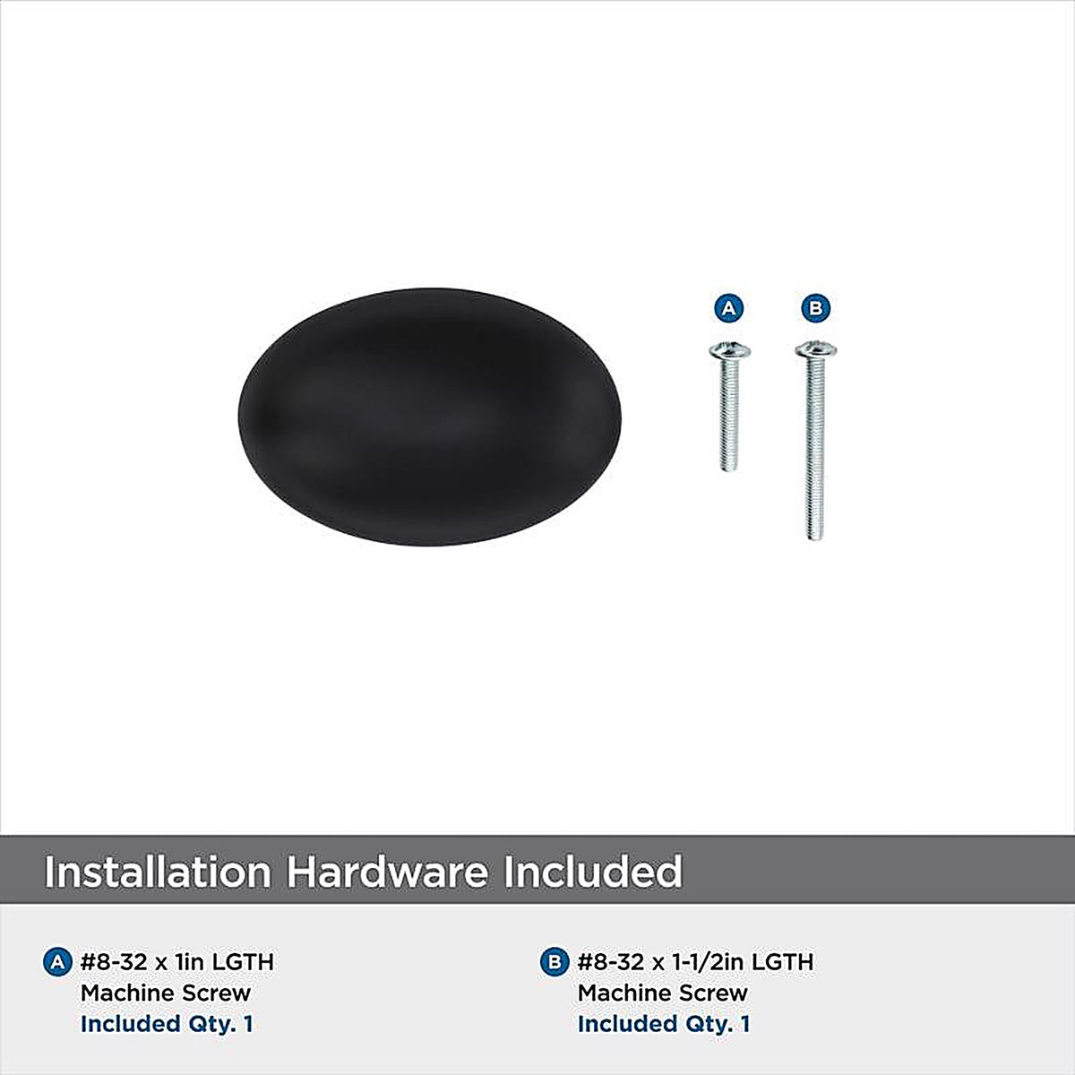 Amerock - BP53014FB - Vaile Contemporary Oval Cabinet Knob 1.37 In. D 1.37 In. Matte 1 Pack