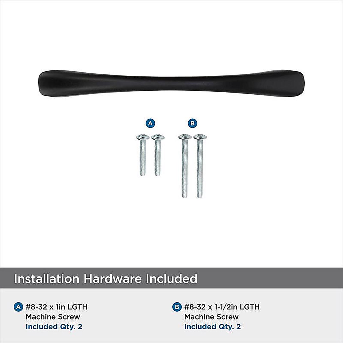 Amerock - BP53003FB - Contemporary Arch Cabinet Pull 3-3/4 In. Matte Black Black 1 Pack