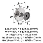 Amerock - BP3702526 - Loop Transitional Round Cabinet Knob 1.18 In. D 1.18 In. Polished Chrome 1 Pack