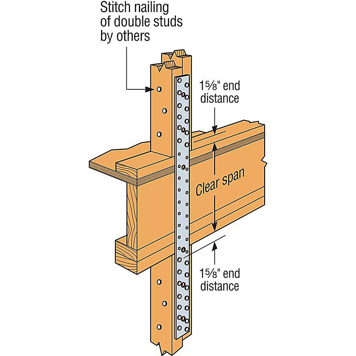 Simpson Strong-Tie - MSTA12Z - 12 In. H X 1.25 In. W 18 Ga. Galvanized Steel Strap