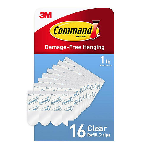 3M - 17022CLR-16ESF - Command Small Plastic Refill Strips 2.12 In. L 16 Pack