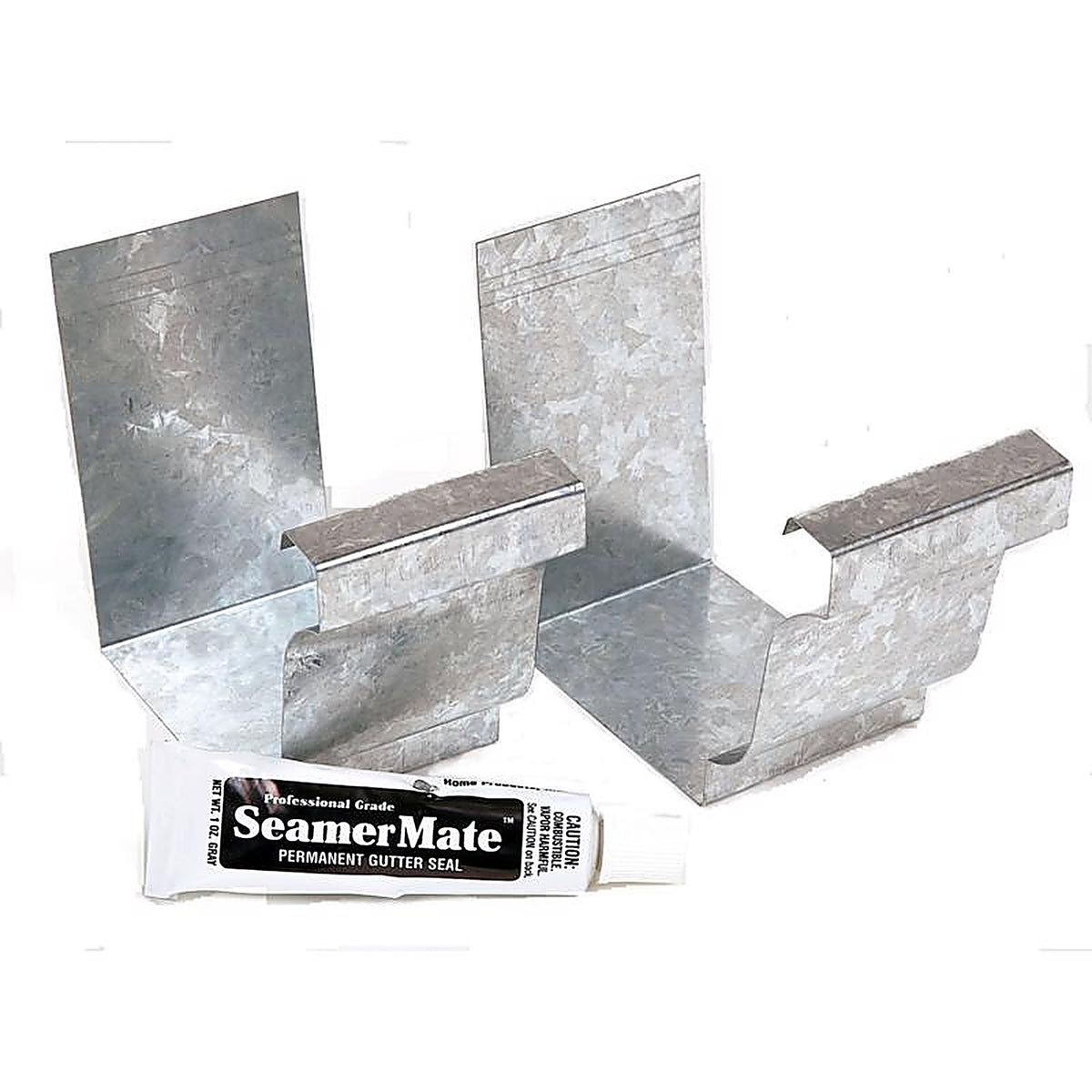 Amerimax - 29008 - 3 In. H X 5 In. W X 5.5 Pack L Gray Galvanized Steel K Gutter Connector