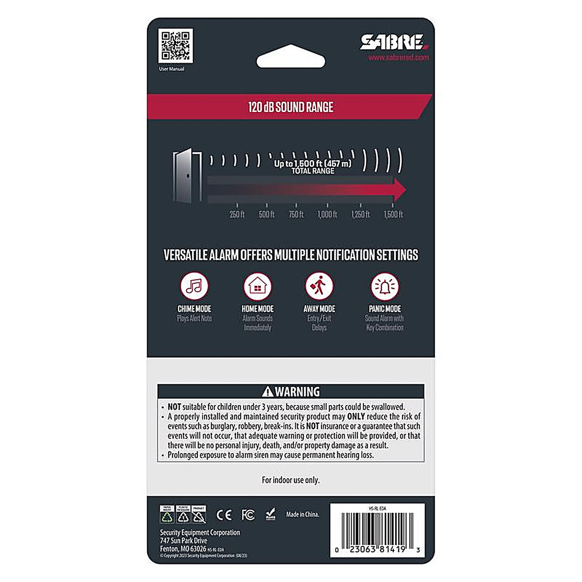 Sabre - HS-RL-EDA - Battery Powered Indoor White Door Alarm