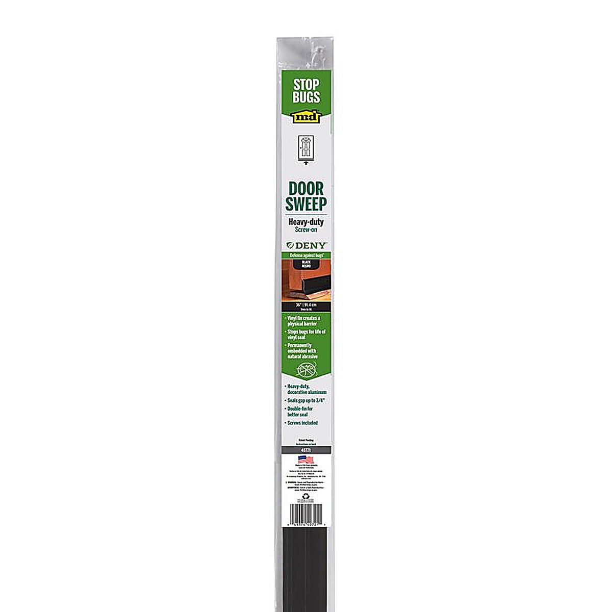 M-D - 40721 - Building Products Black Aluminum/Vinyl Sweep for Doors 36 In. L X 0.25 In.