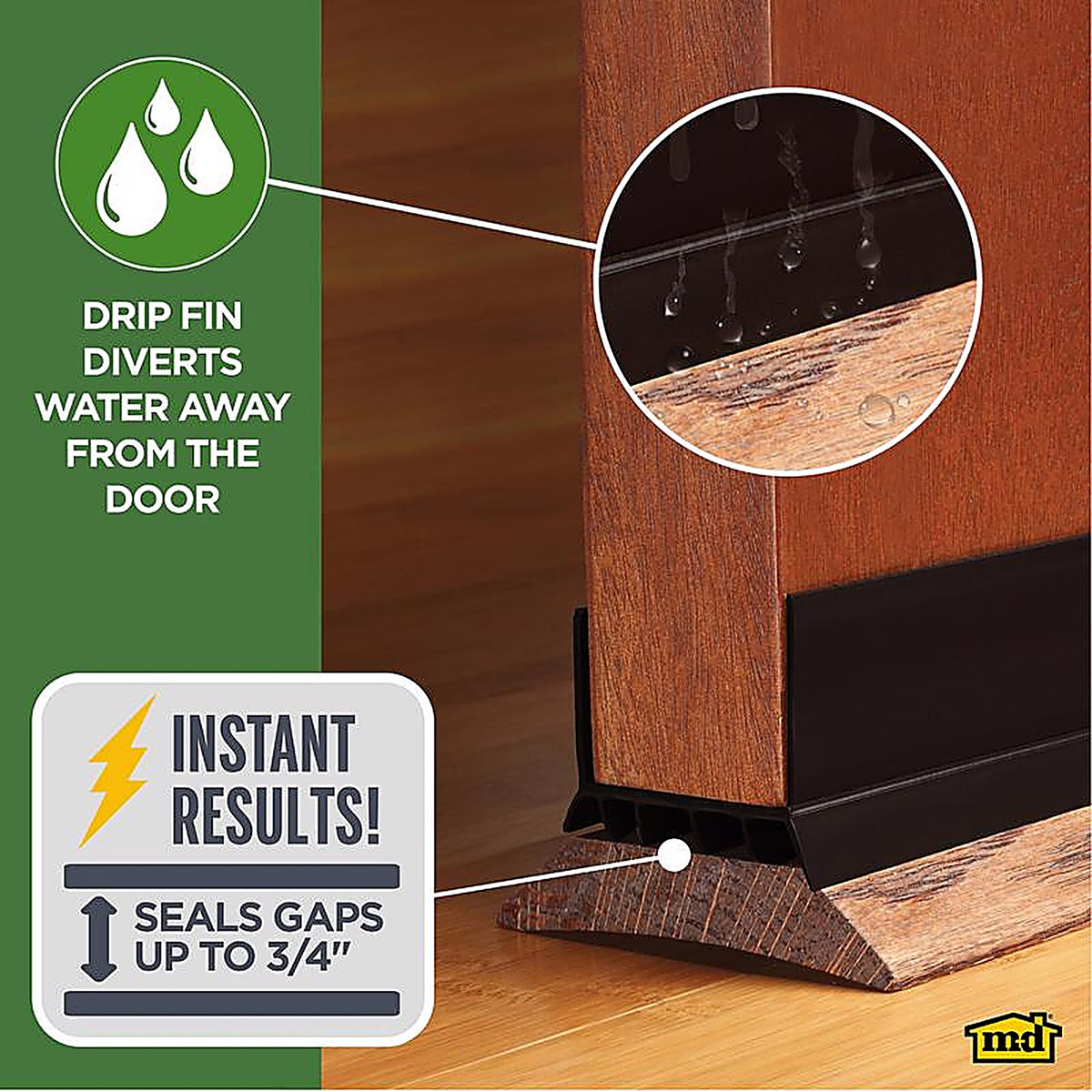 M-D - 40720 - Building Products Black Vinyl Under Door Seal for Doors 36 In. L X 1.75 In.