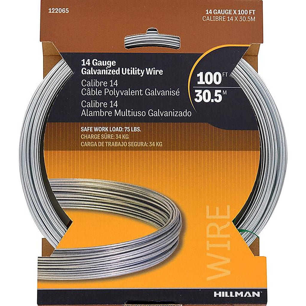Hillman 122065 0.078 0.082 in. Dia. x 100 ft. L Galvanized Steel 14 Ga. Wire