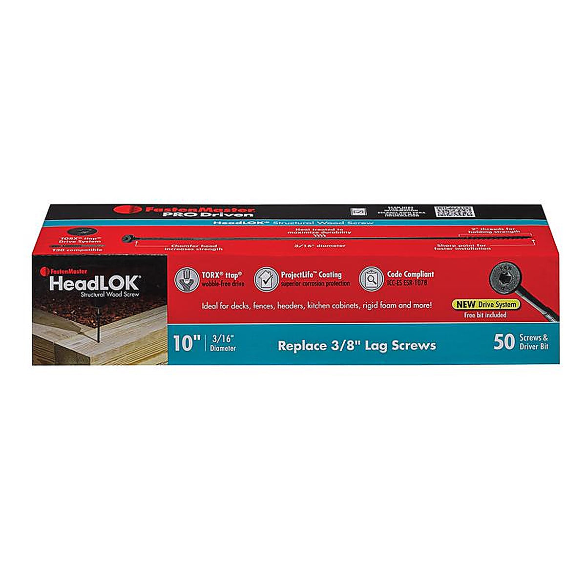 Fastenmaster - FMHLGMTT010-50 - Headlok 10 In. L Torx Ttap T30 Coarse Structural Wood Screws 1 Pack