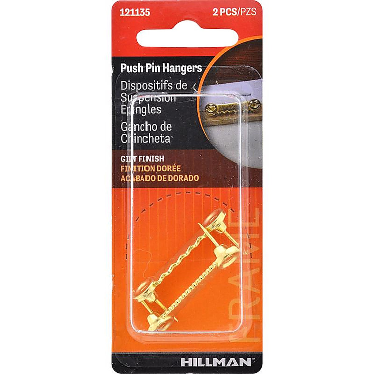 Hillman - 121135 - Gilt Sawtooth Picture Hanger 2 Pack