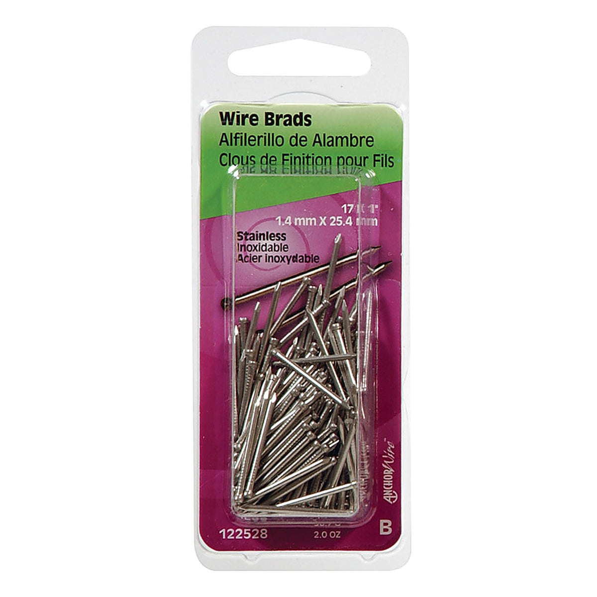 Hillman 122528 17 Ga. x 1 in. L Stainless Steel Brad Nails 1/Pack 2 oz.