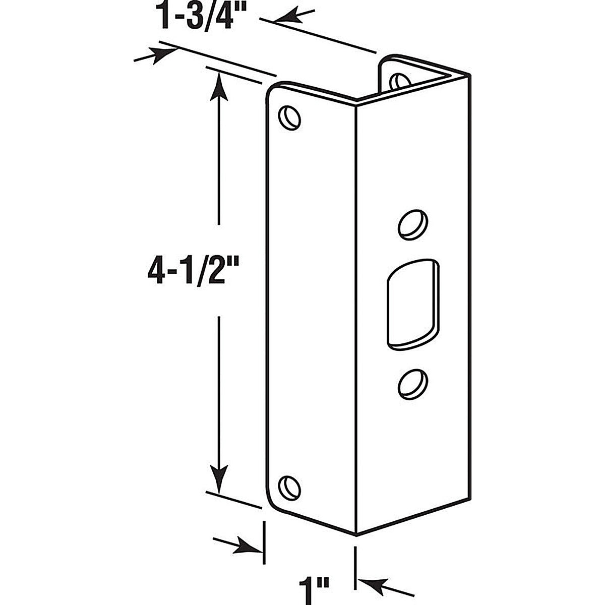 Prime-Line U9567 4.5 in. H x 1 in. L Brass-Plated Brass Door Edge Reinforcer