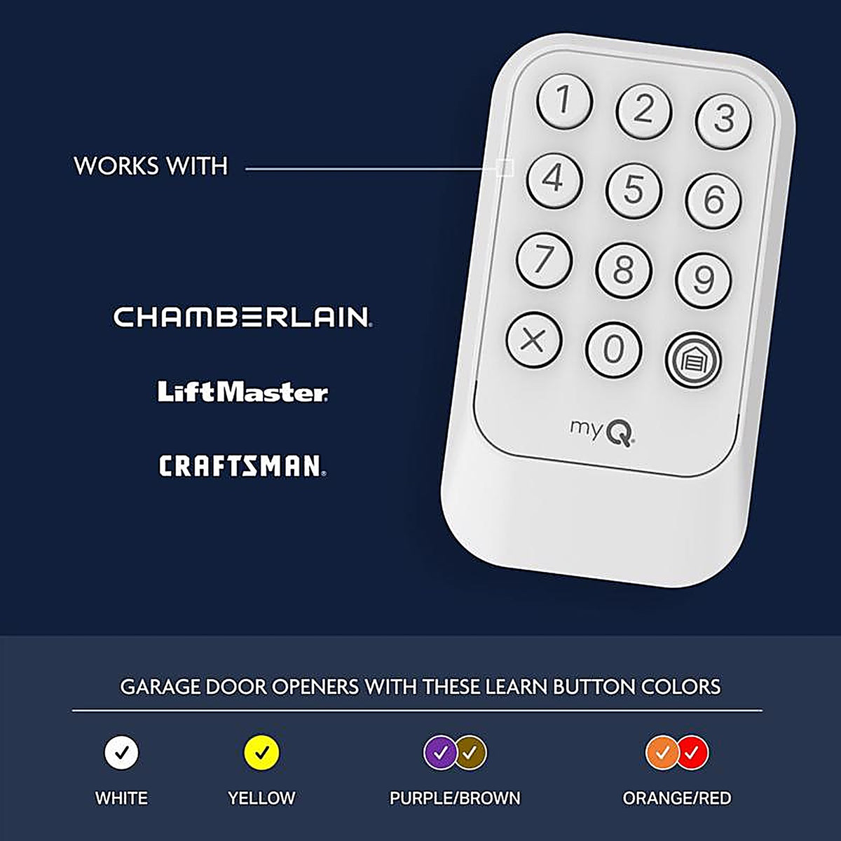 Chamberlain - CH348 - Myq 1 Door Wireless Keyless Entry for All Chamberlain, Liftmaster, and Craftsman Garage