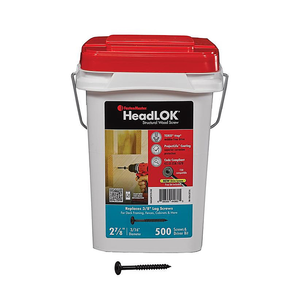 Fastenmaster - FMHLGMTT278-500 - Headlok 2-7/8 In. L Torx Ttap Coarse Structural Wood Screws