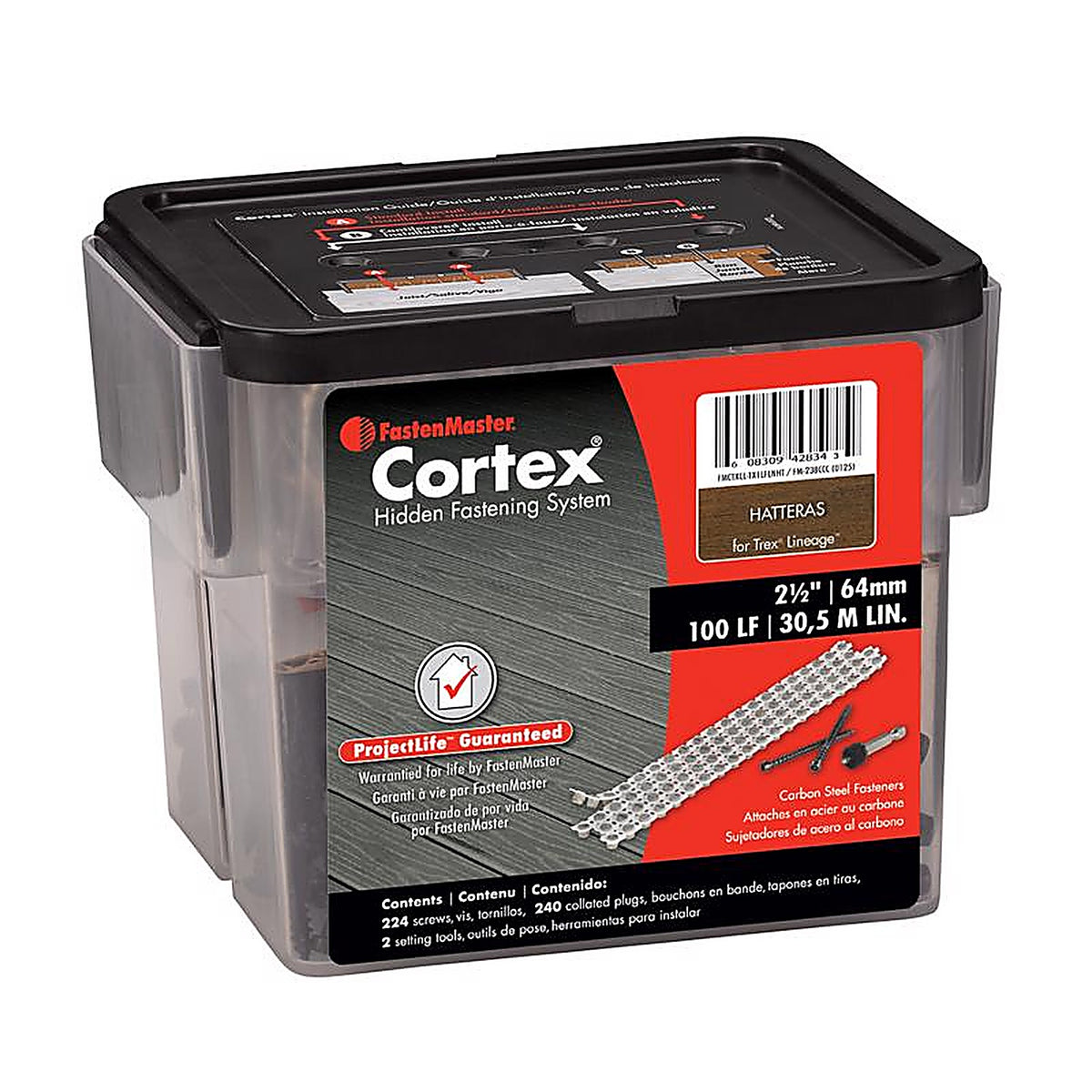Fastenmaster - FMCTXCL-TX1LFNH - Cortex No. 10 Each X 2 1/2 Inch In. L Torx Ttap Button Head Deck Screws and Plugs Kit 466 E