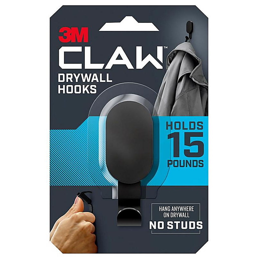 3M - 3DH15BLK-1ES - Plastic Drywall Hooks 1 Pack