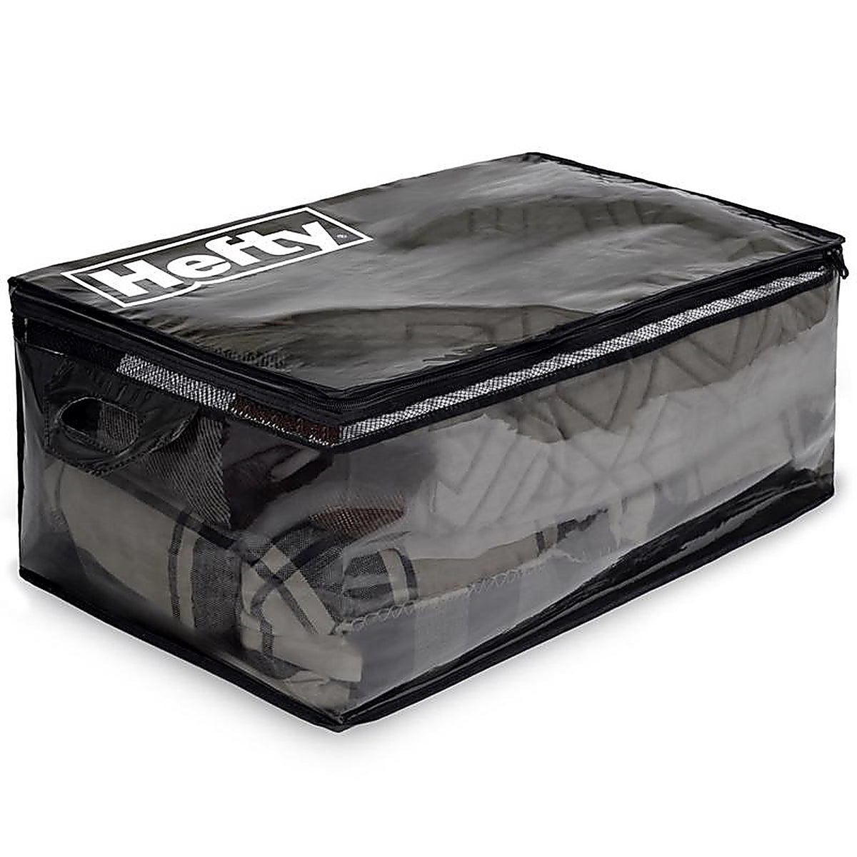 Hefty - HFT-7611769-4 - Black/Clear Flexible Tote w/Handle 26 In. H X 12 In. W X 16 In. D Stackable