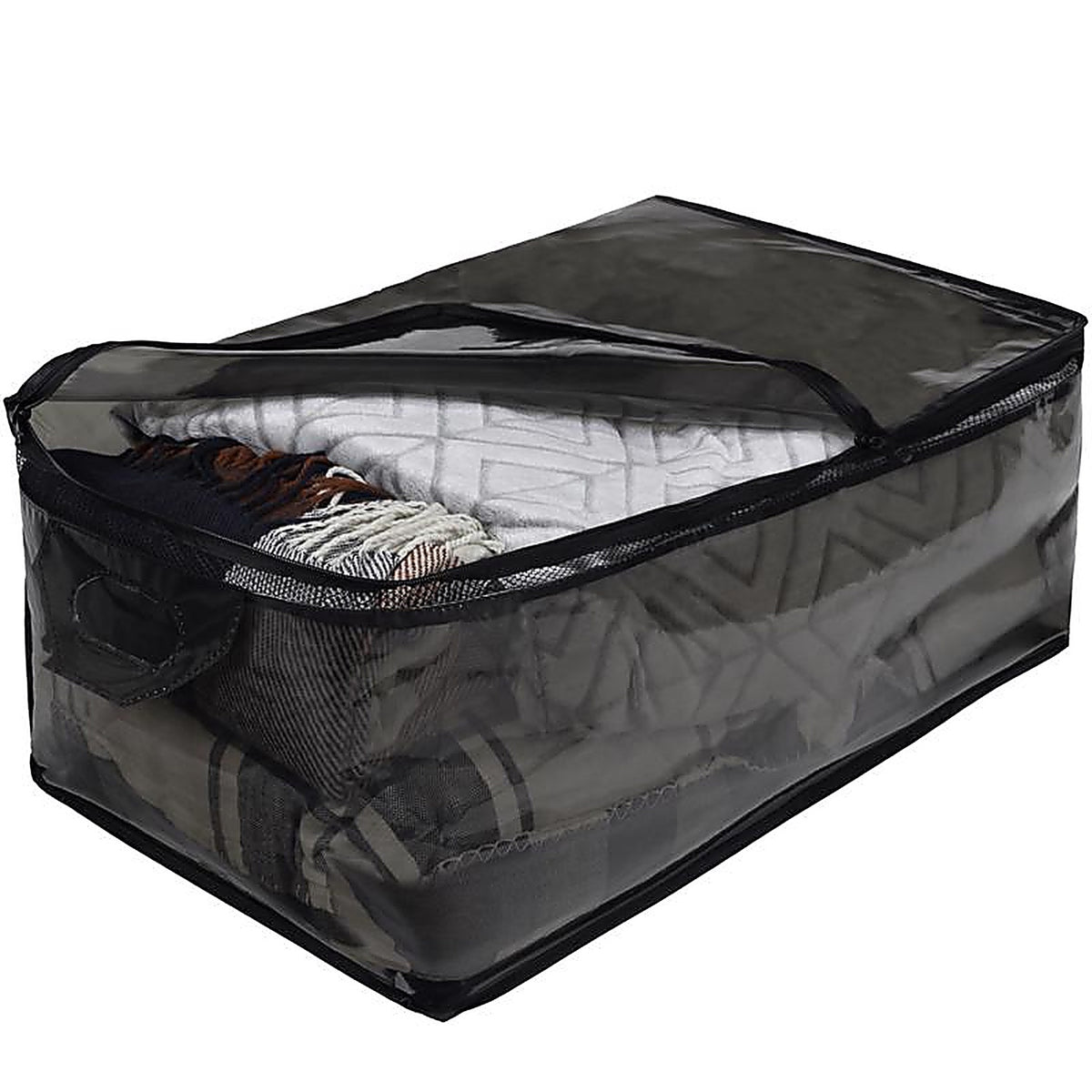 Hefty - HFT-7611769-4 - Black/Clear Flexible Tote w/Handle 26 In. H X 12 In. W X 16 In. D Stackable