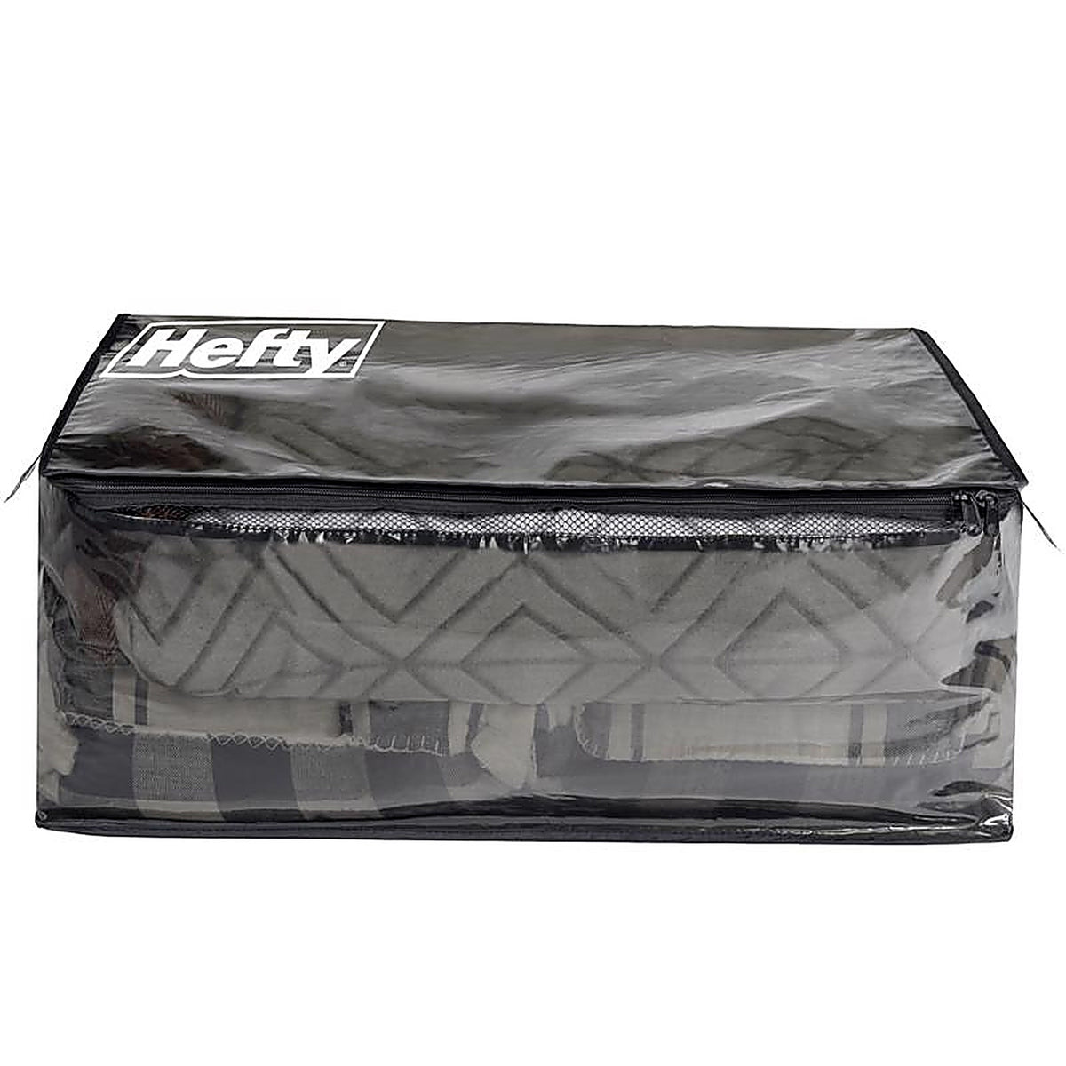 Hefty - HFT-7611769-4 - Black/Clear Flexible Tote w/Handle 26 In. H X 12 In. W X 16 In. D Stackable