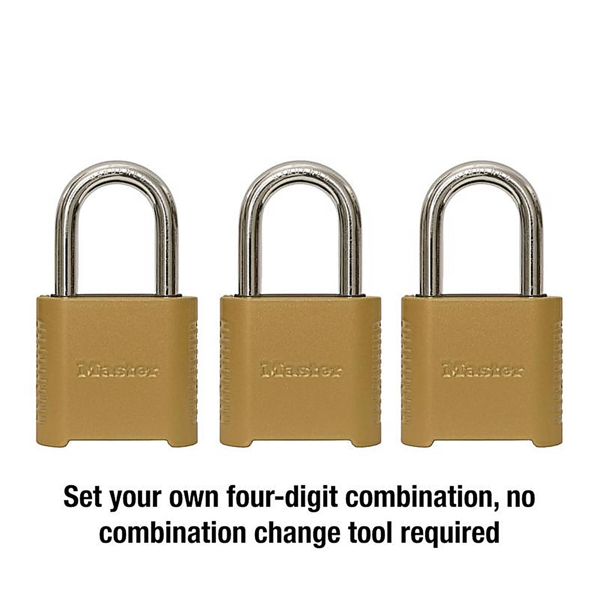 Master Lock - 875TRILFHC - 3.32 In. H X 2 In. W X 1.5 In. L Die-Cast Zinc 4-Digit Combination Padlock