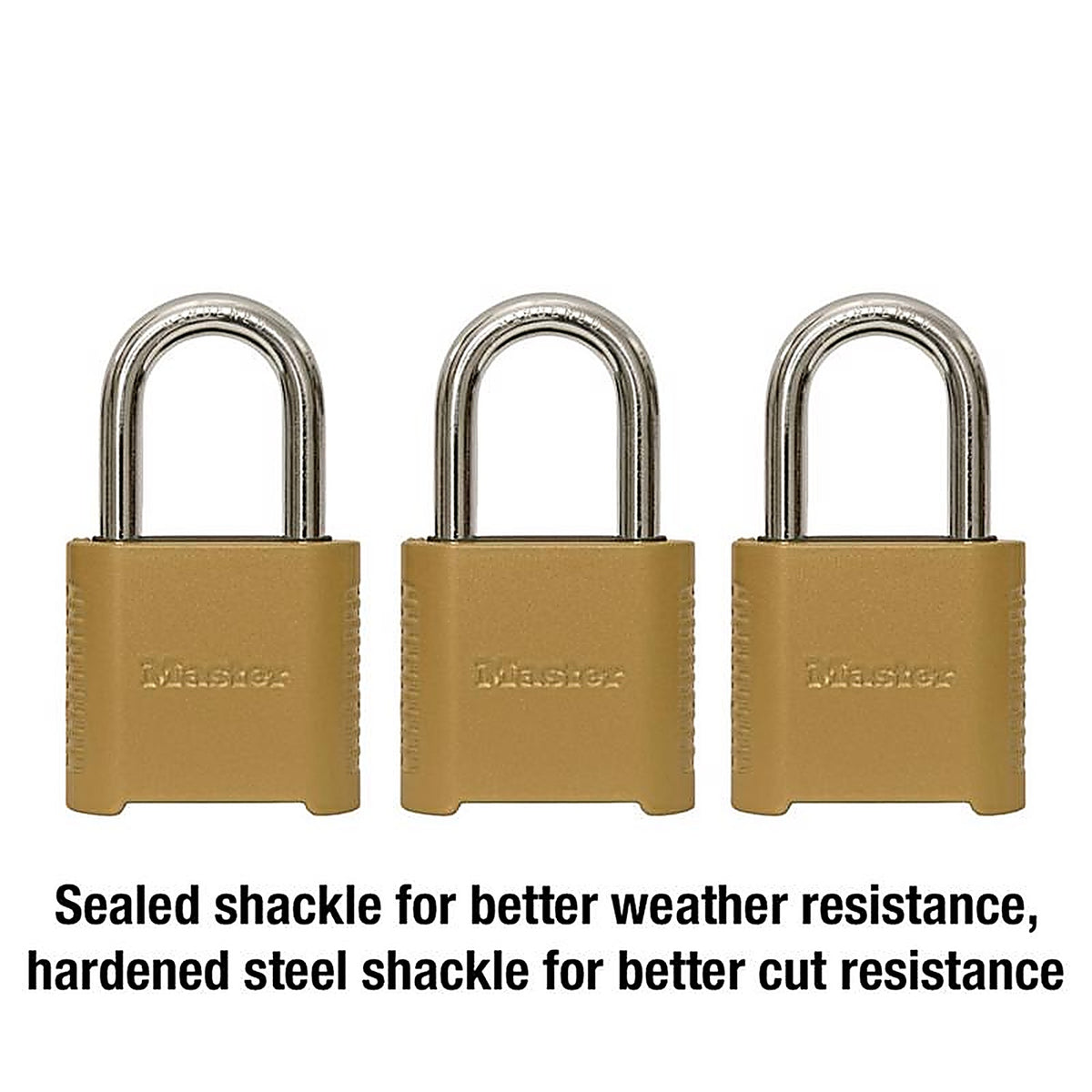 Master Lock - 875TRILFHC - 3.32 In. H X 2 In. W X 1.5 In. L Die-Cast Zinc 4-Digit Combination Padlock