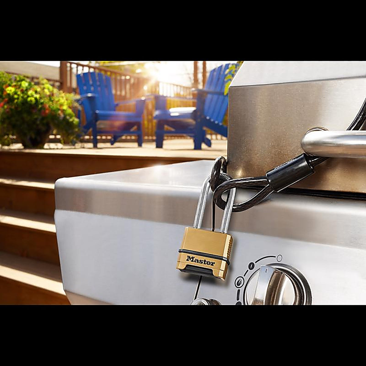 Master Lock - M175TRILJHC - 2 In. W Brass 3-Digit Combination Padlock