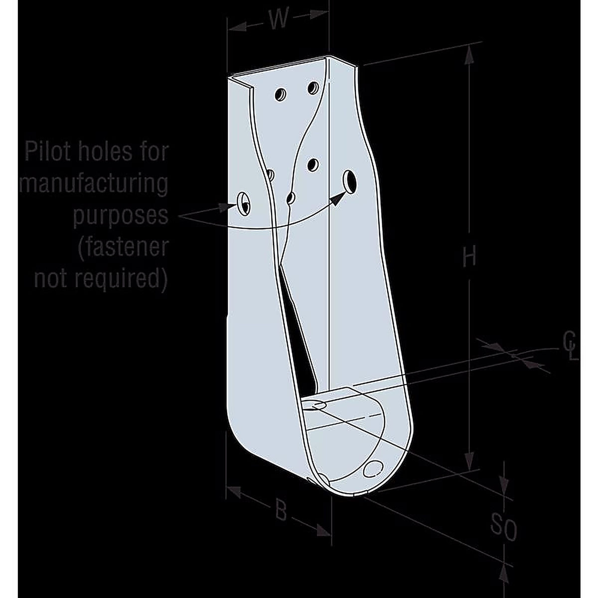 Simpson Strong-Tie - HDUE3-SDS3 - 8.82 In. H X 2.89 In. W Galvanized Steel Holdown