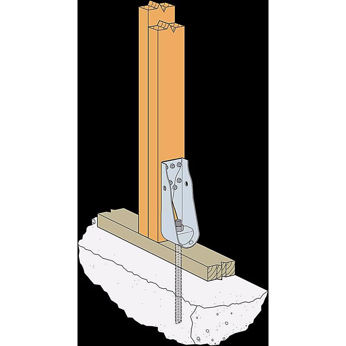Simpson Strong-Tie - HDUE3-SDS3 - 8.82 In. H X 2.89 In. W Galvanized Steel Holdown