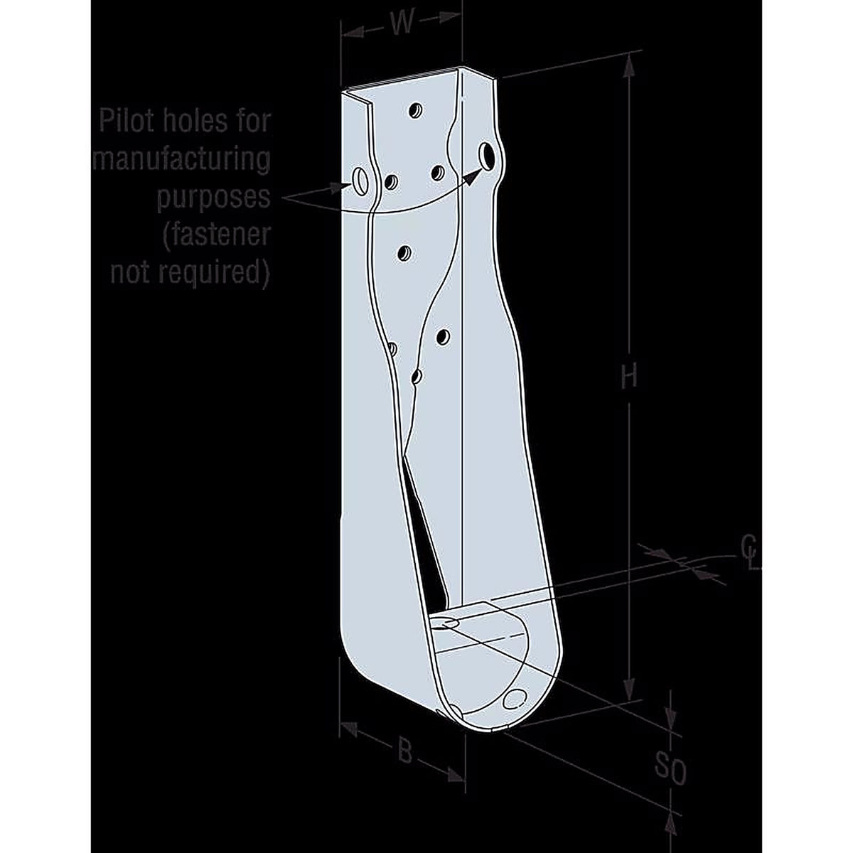 Simpson Strong-Tie - HDUE5-SDS3 - 11.31 In. H X 2.87 In. W Galvanized Steel Holdown