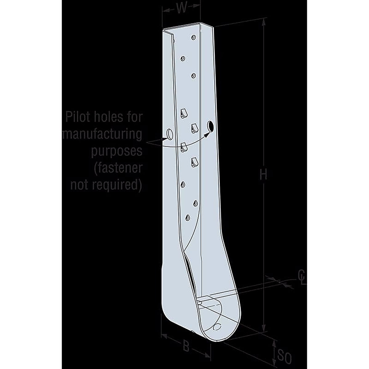 Simpson Strong-Tie - HDUE9-SDFS3.5 - 17.31 In. H X 2.95 In. W Galvanized Steel Holdown