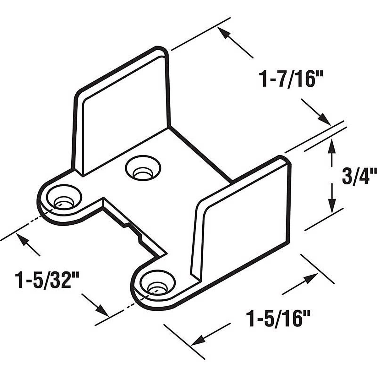 Prime-Line - N 6565 - Matte White Plastic Sliding Door Guide 2 pc
