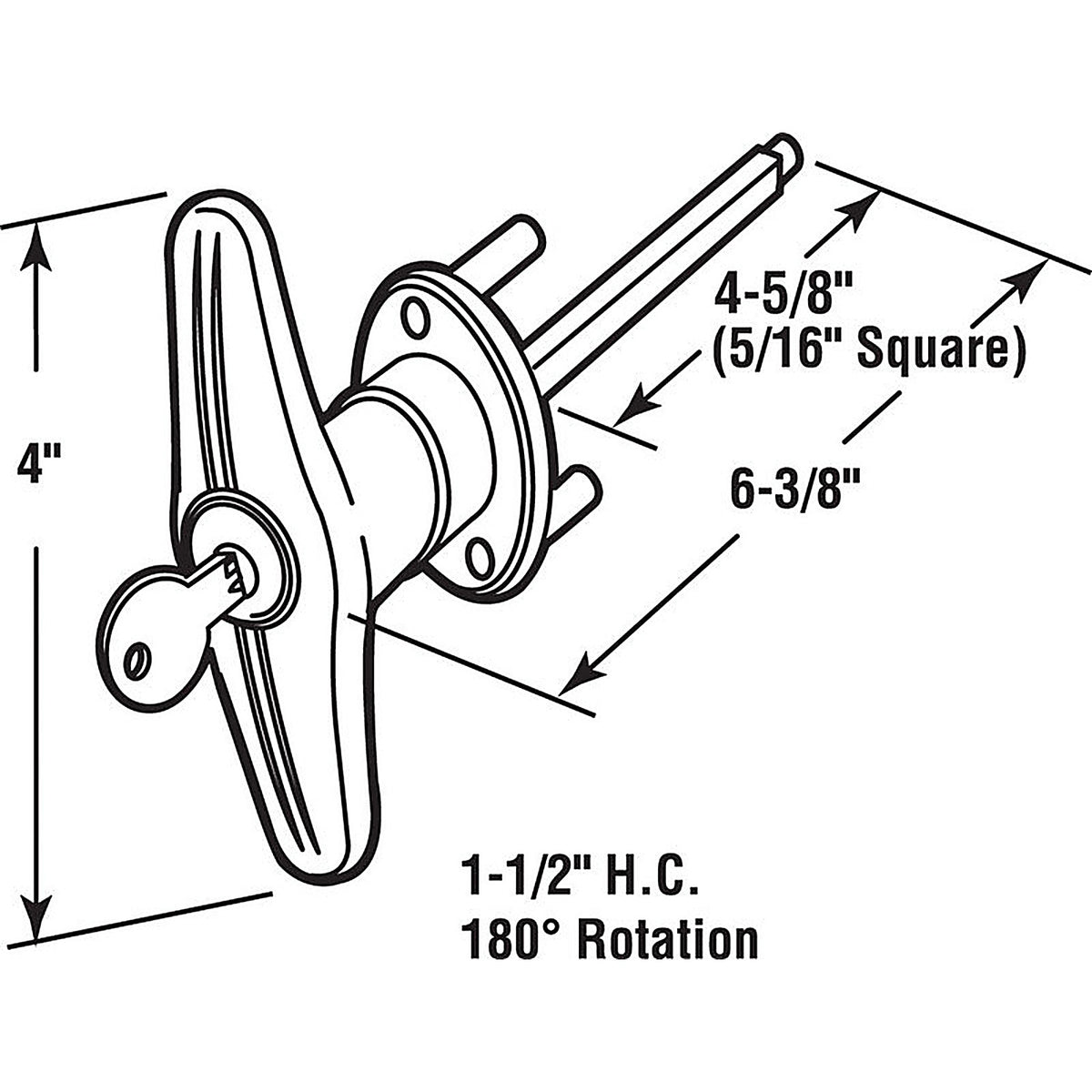 Prime-Line GD52169 5.75 in. W x 4-5/8 in. L Diecast T Handle