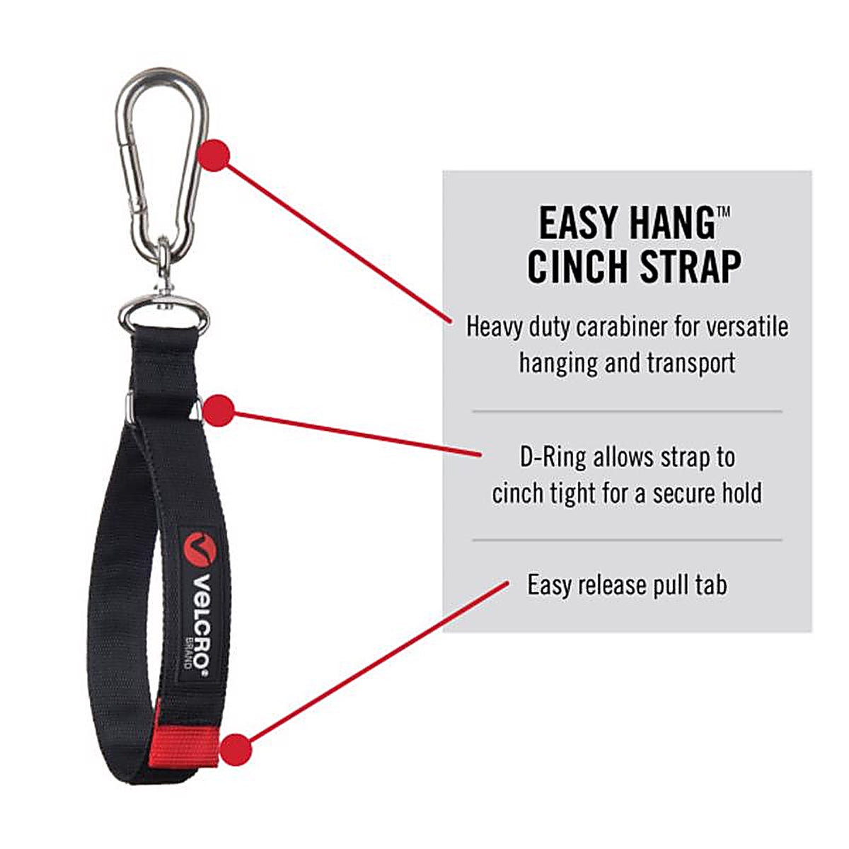 Velcro Brand - VEL-30802-USA - Easy Hang Cinch 24 In. L Nylon/Steel/Hook and Loop Enclosure Medium Storage Strap 250 L